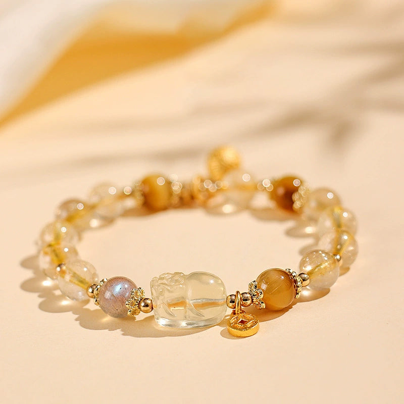Lumina Aura Harmony & Prosperity Crystal Bracelet – Four-Power Energy Armor Crafted to elevate your life with nature's mystical energy