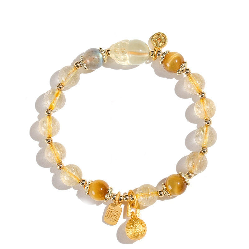 Lumina Aura Harmony & Prosperity Crystal Bracelet – Four-Power Energy Armor Crafted to elevate your life with nature's mystical energy