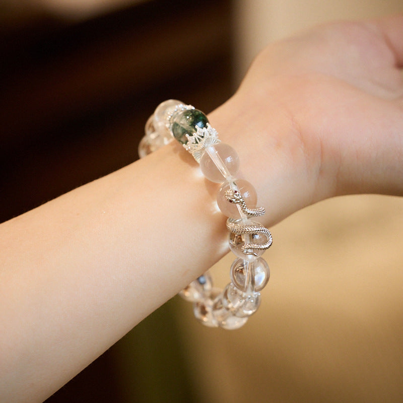 Lumina Aura Embrace Spiritual Harmony with the Serpent's Wisdom Crystal Bracelet