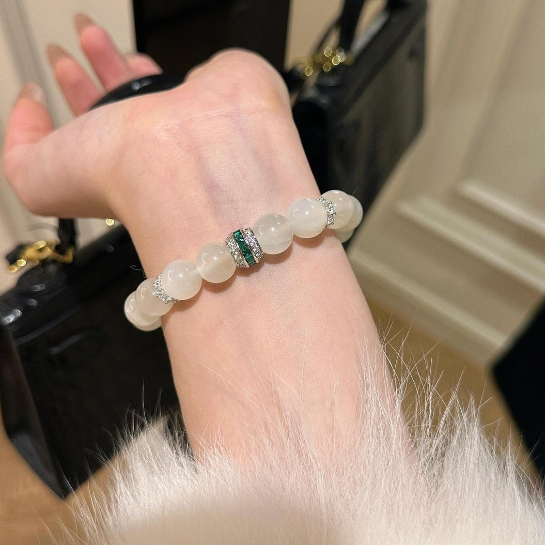 Lumina Aura Moonstone & Sterling Silver Charm Bracelet: Embrace Serenity & Inner Strength