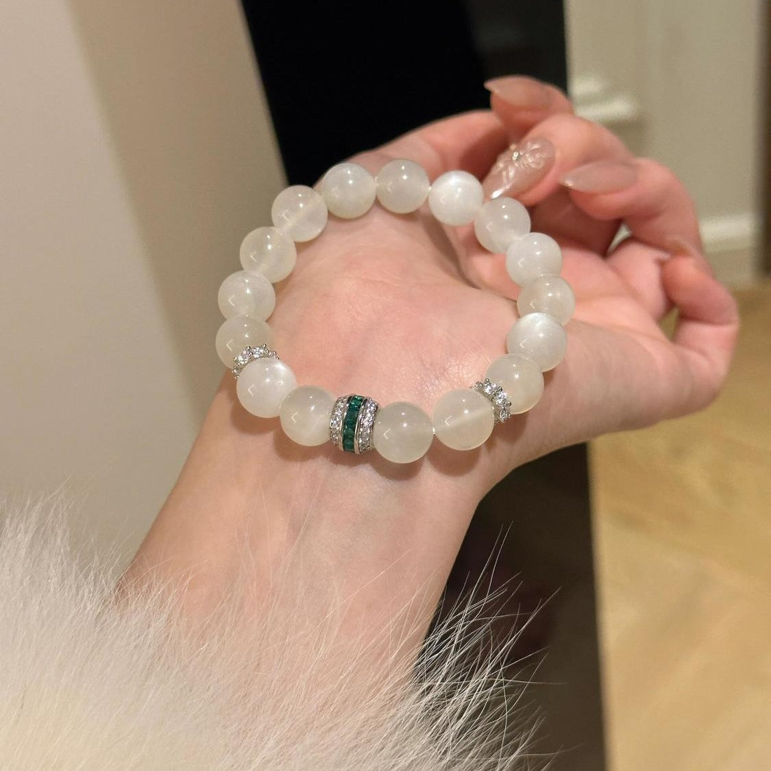 Lumina Aura Moonstone & Sterling Silver Charm Bracelet: Embrace Serenity & Inner Strength