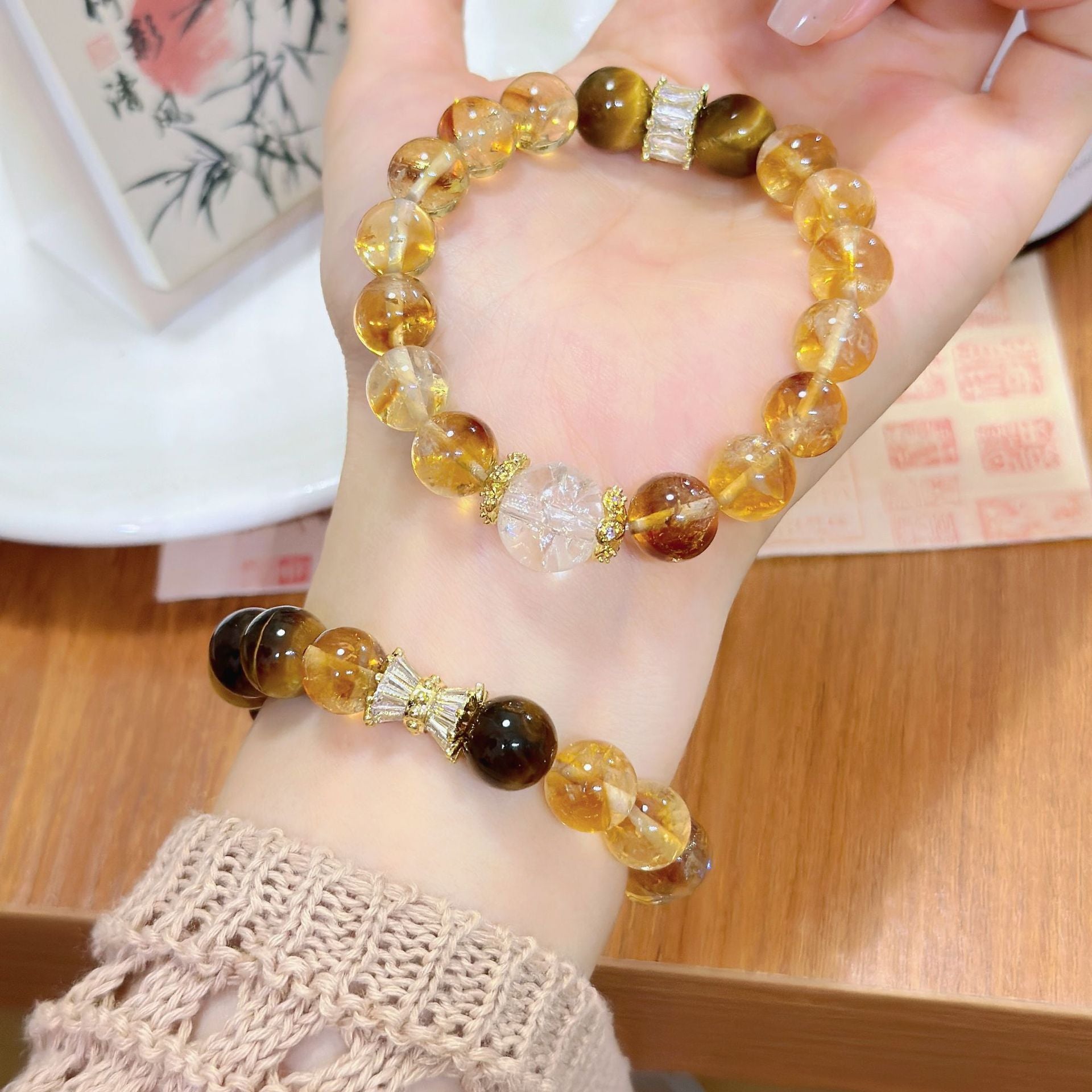 Lumina Aura Unleash Balance, Power & Protection: Tri-Crystal Energy Bracelet
