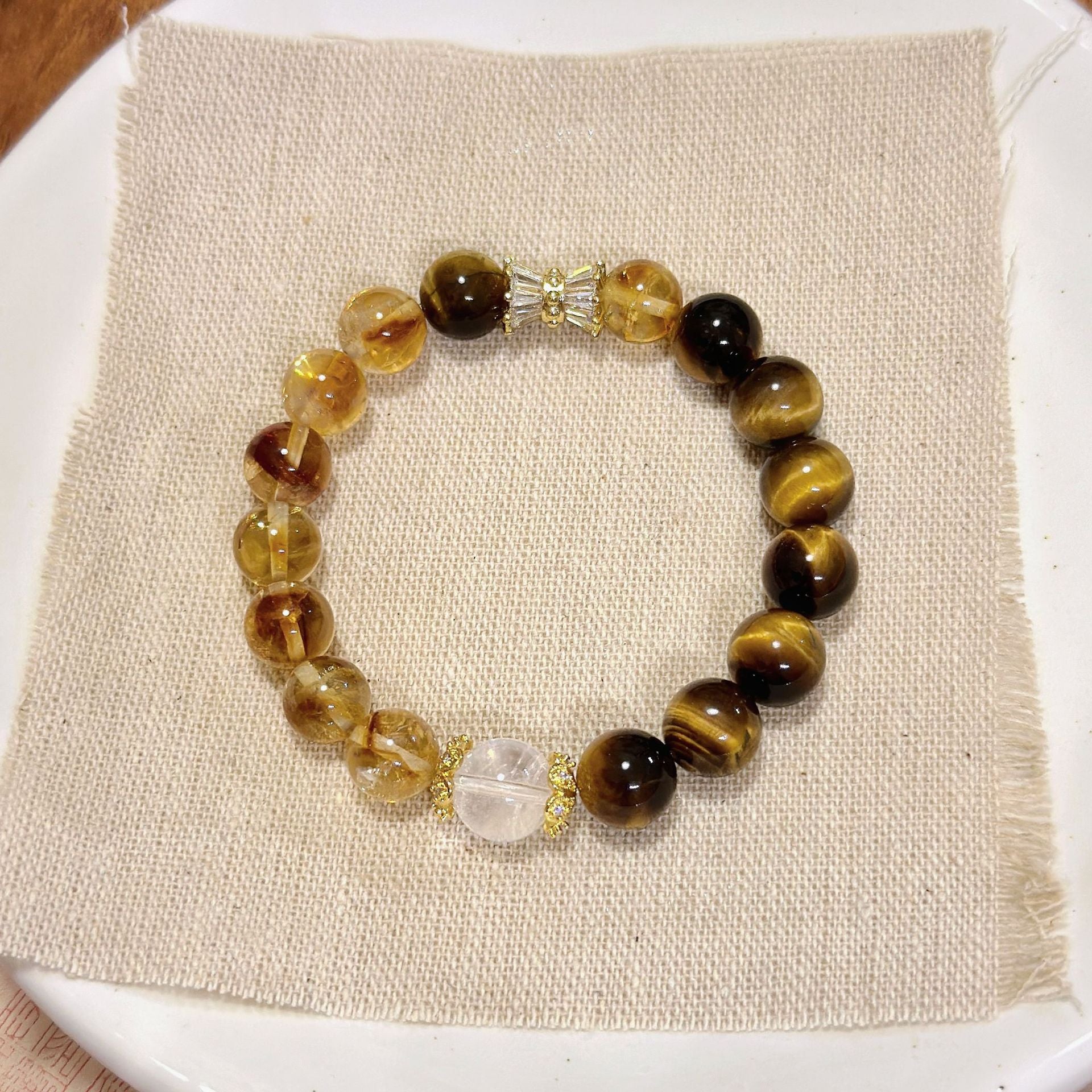 Lumina Aura Unleash Balance, Power & Protection: Tri-Crystal Energy Bracelet