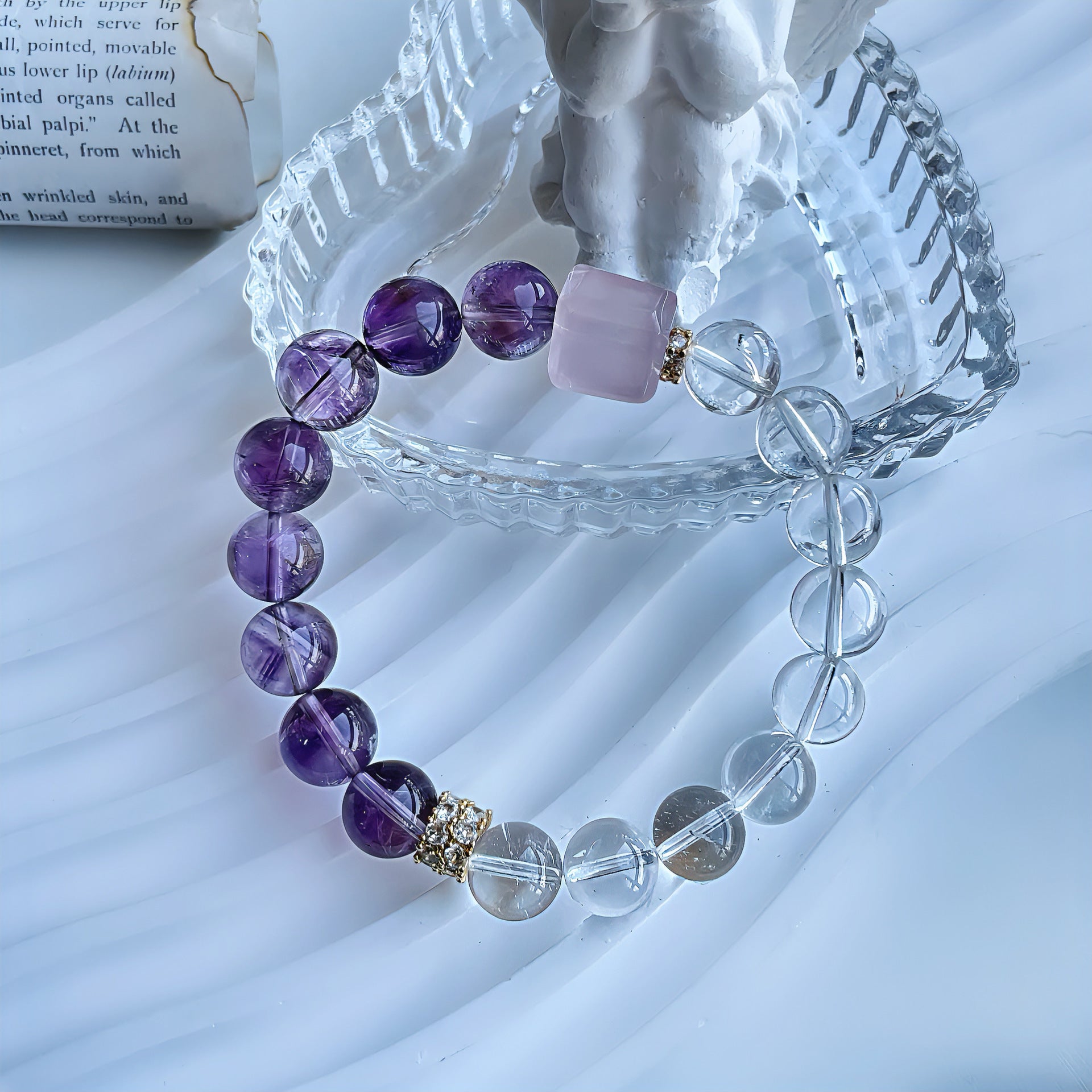 Lumina Aura  Crystal Harmony Sugar Cube Bracelet - Balance Energy & Elevate Spirit