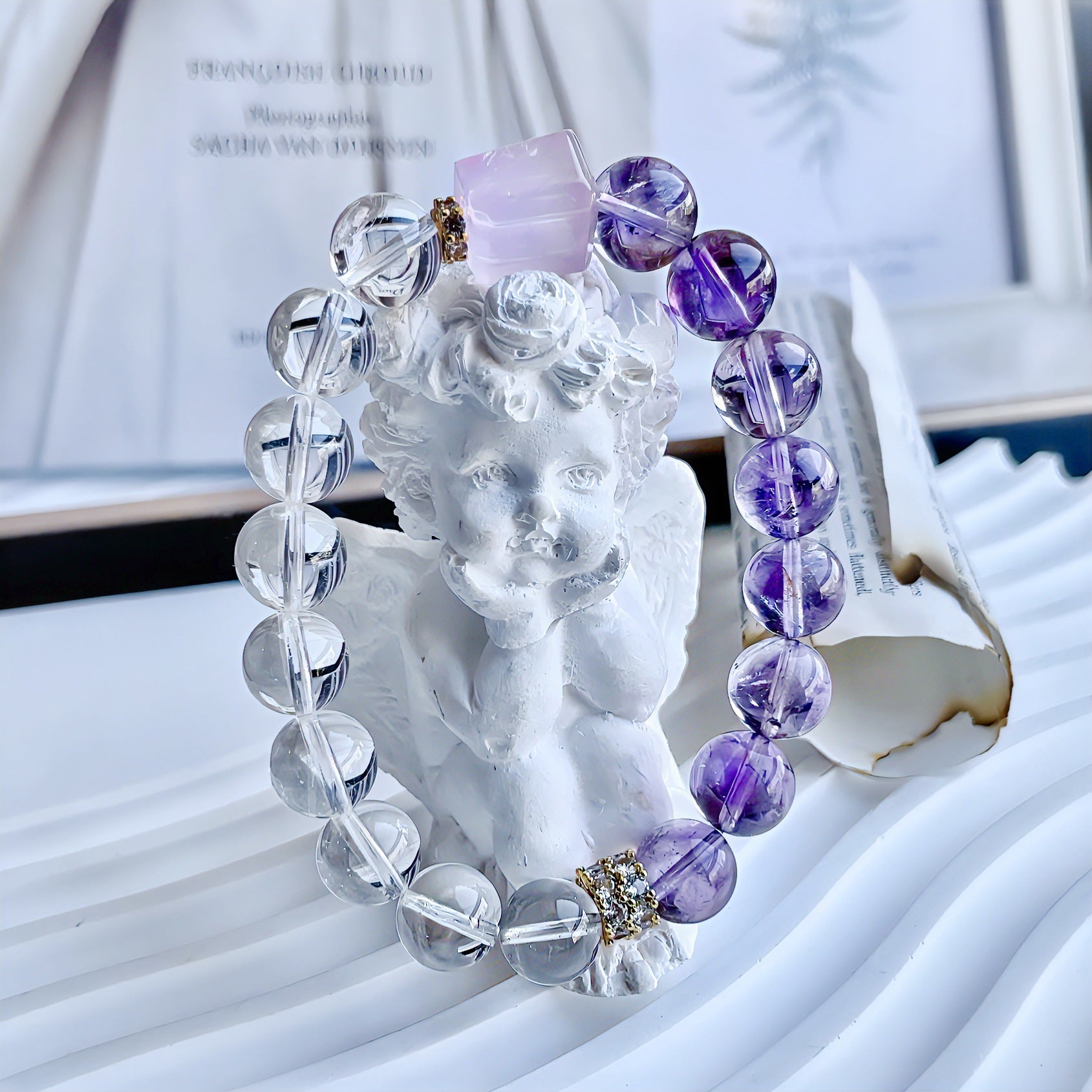 Lumina Aura  Crystal Harmony Sugar Cube Bracelet - Balance Energy & Elevate Spirit