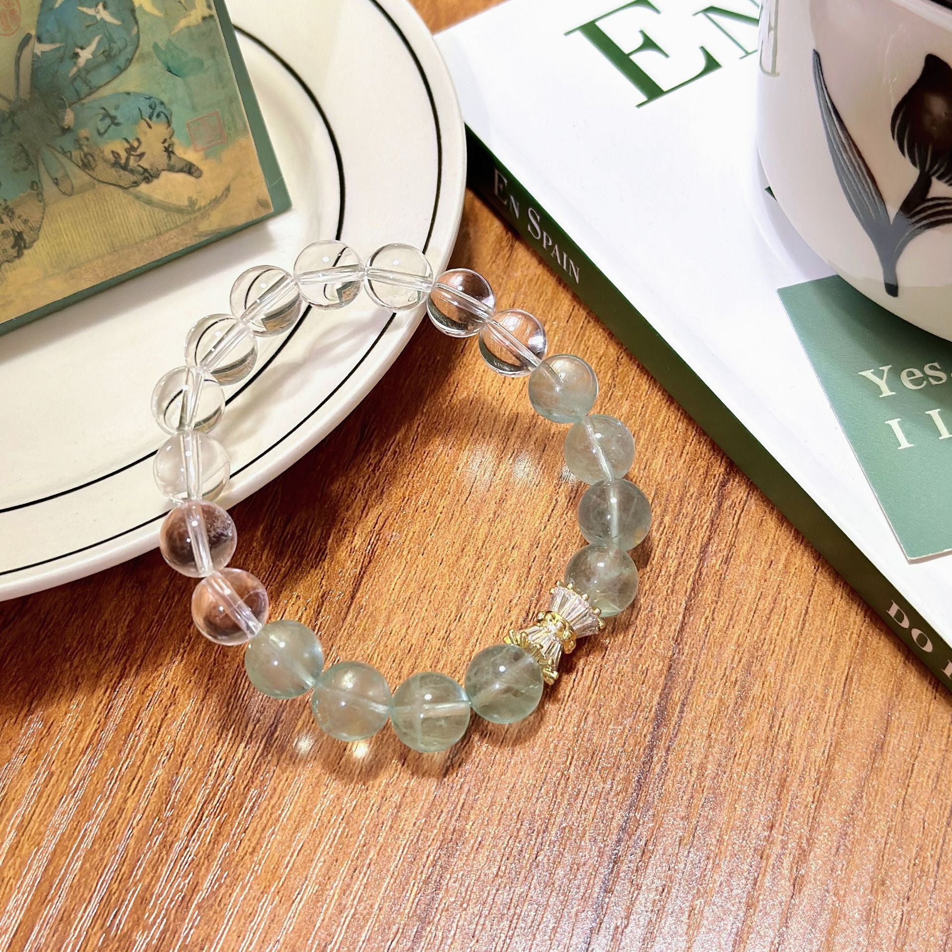 Lumina Aura Green Fluorite & White Crystal Energy Bracelet - Harmonize Your Spirit