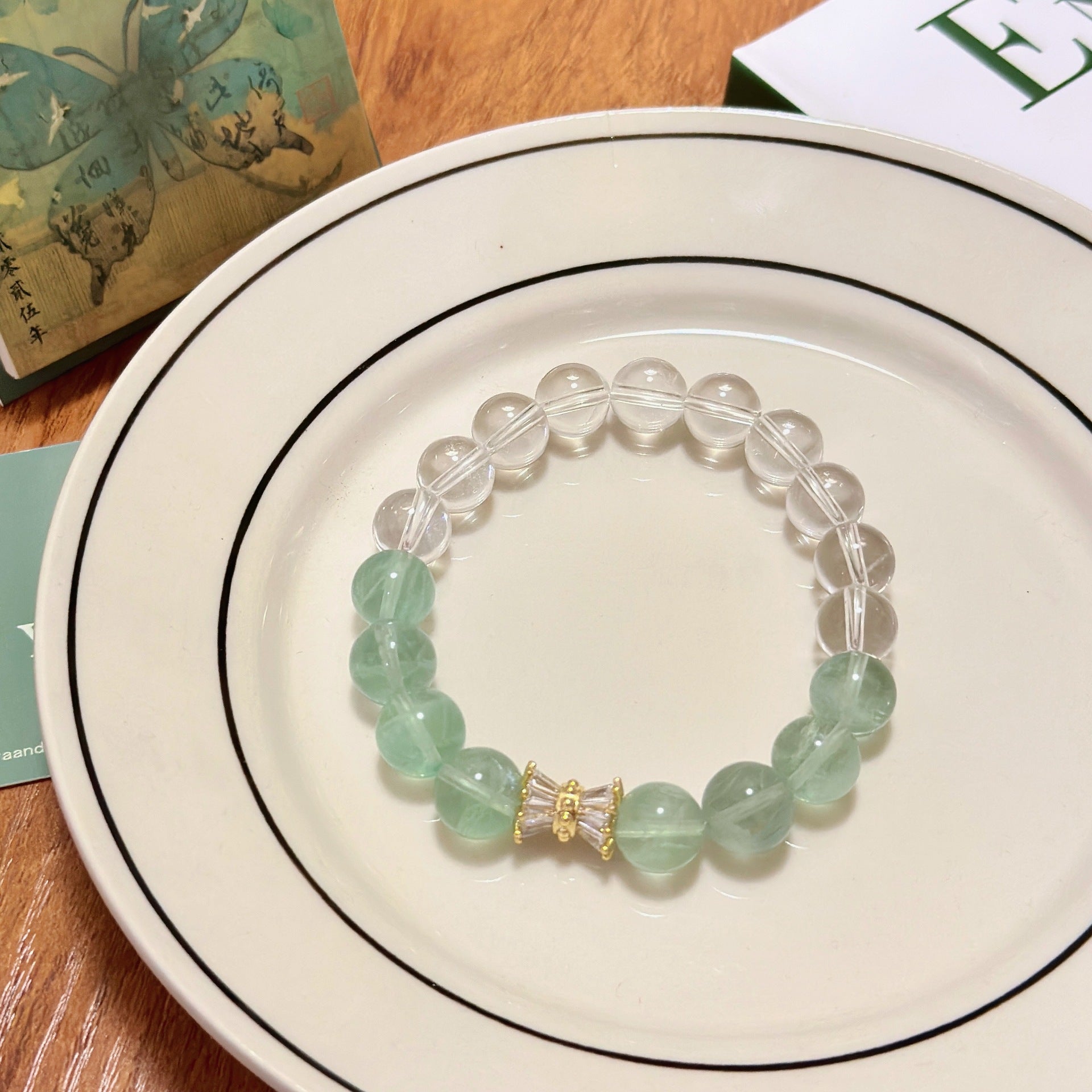 Lumina Aura Green Fluorite & White Crystal Energy Bracelet - Harmonize Your Spirit