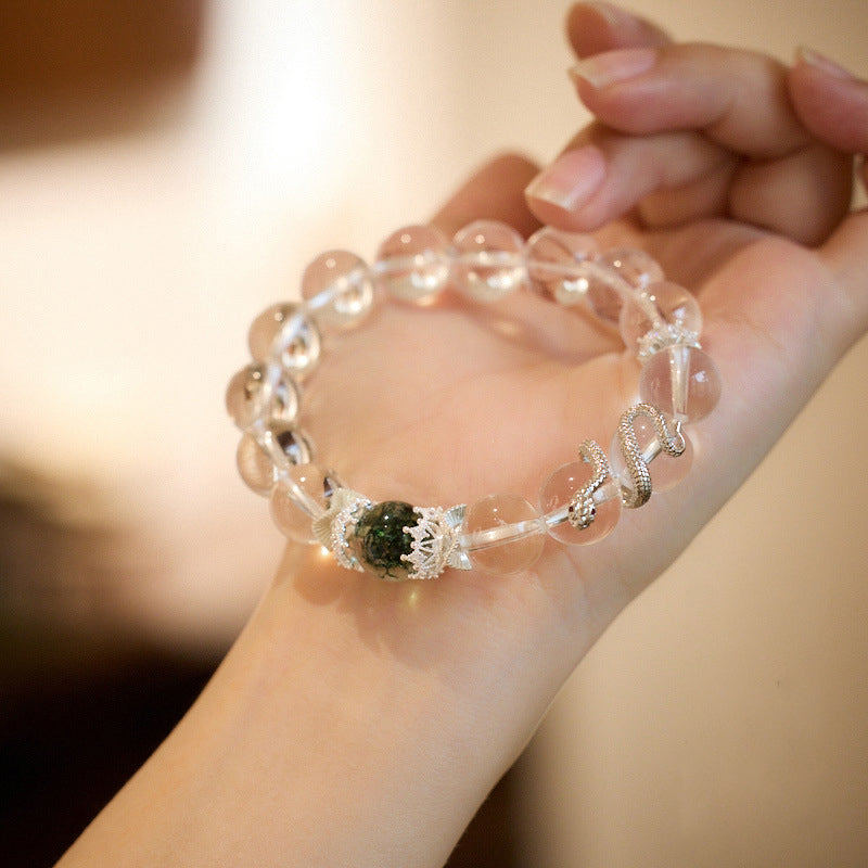 Lumina Aura Embrace Spiritual Harmony with the Serpent's Wisdom Crystal Bracelet