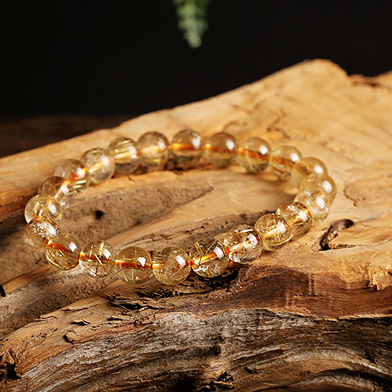Lumina Aura Golden Rutilated Quartz Bracelet: Your Gateway to Wealth & Positive Energy