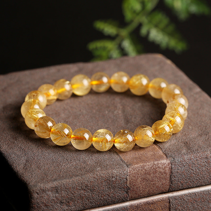 Lumina Aura Golden Rutilated Quartz Bracelet: Your Gateway to Wealth & Positive Energy
