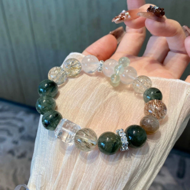 Lumina Aura Harmony of Earth's Treasures: 5-Crystal Spiritual Power Bracelet
