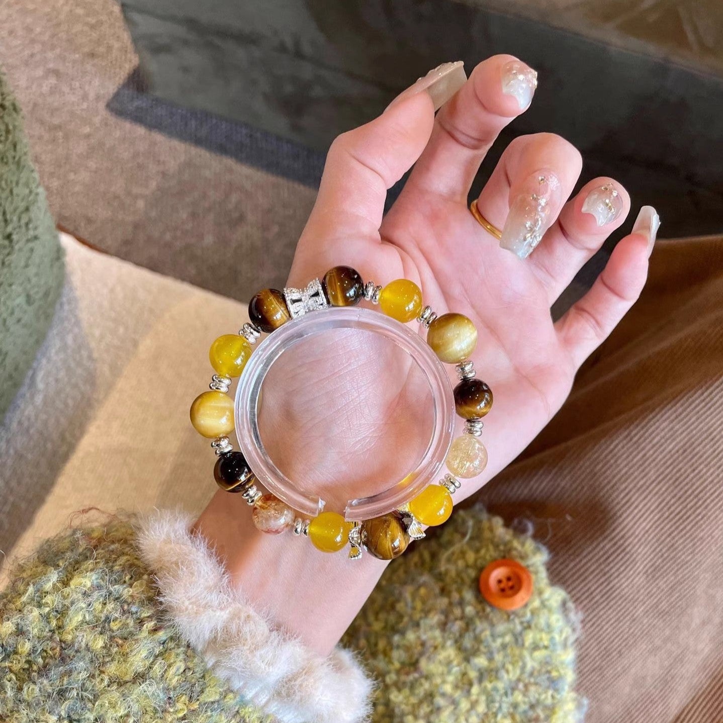 Lumina Aura Harmony & Prosperity Energy Bracelet - Natural Gemstone Power for Mind, Body & Spirit
