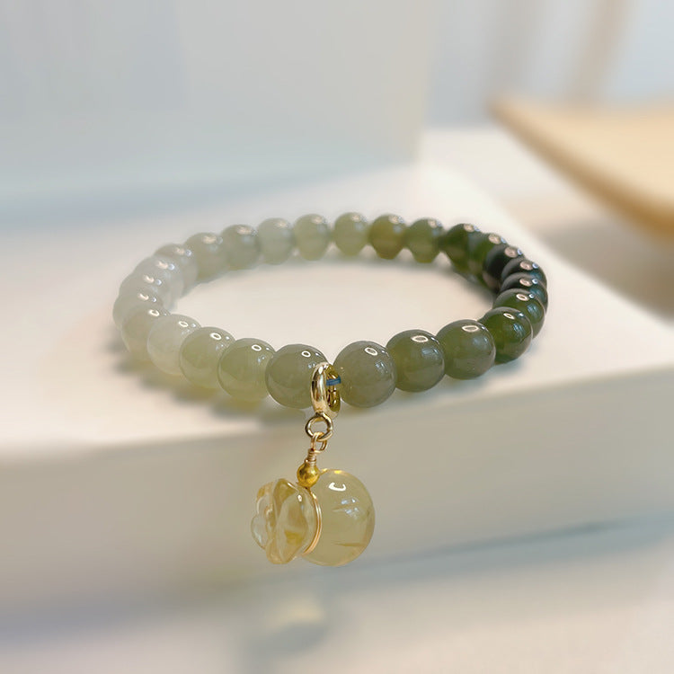 Lumina Aura Harmony & Prosperity: Hetian Jade & Yellow Citrine Money Bag Bracelet