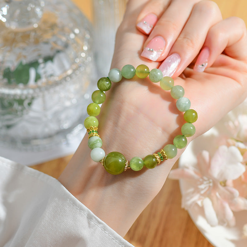 Lumina Aura Serene Jade & Gold Bracelet - Nature's Luxury for Your Radiance