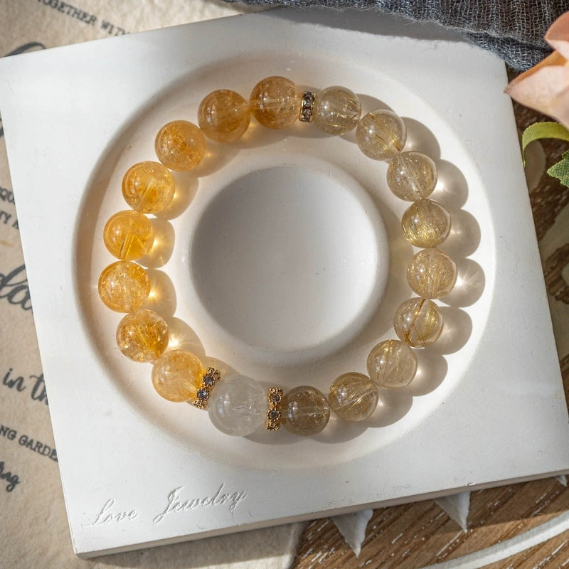 Lumina Aura Crystal Empowerment Bracelet A Harmonious Fusion of Rare Crystals for Wealth, Clarity, and Spiritual Growth
