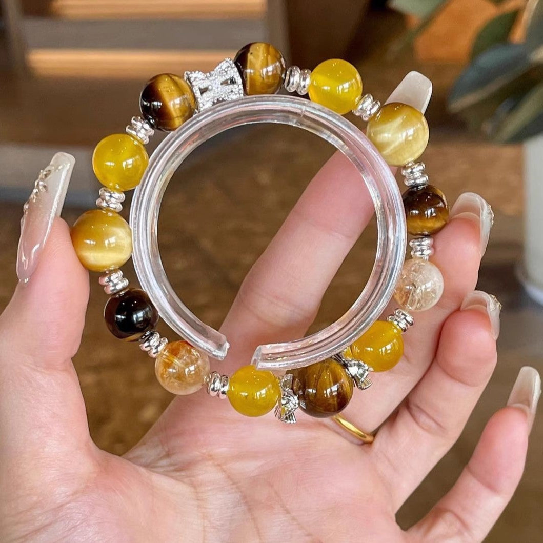 Lumina Aura Harmony & Prosperity Energy Bracelet - Natural Gemstone Power for Mind, Body & Spirit