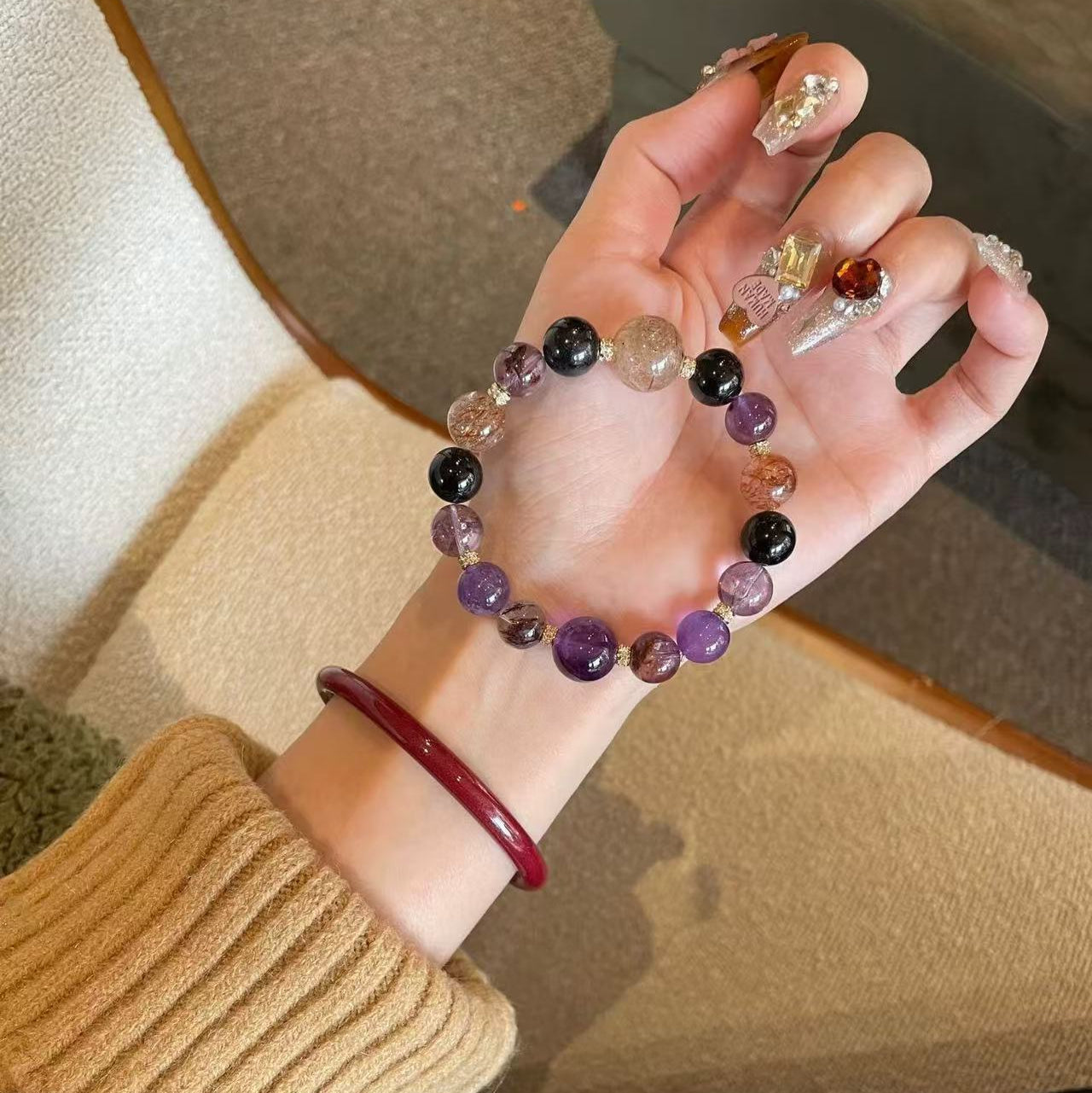 Lumina Aura Unlock Multilayered Blessings & Mystical Energy: Premium Crystal Bracelet