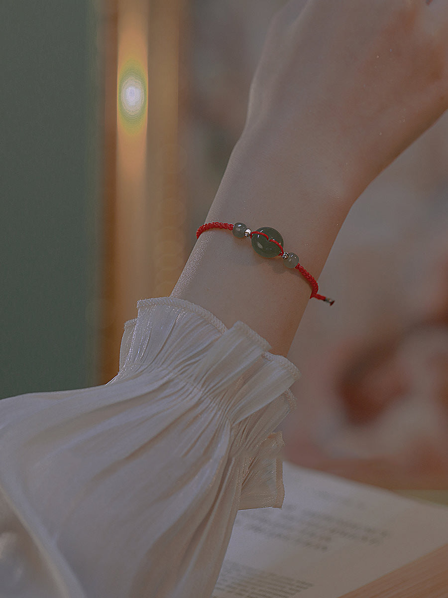 Hetian Jade Red String Bracelet – Harmony, Protection & Timeless Elegance
