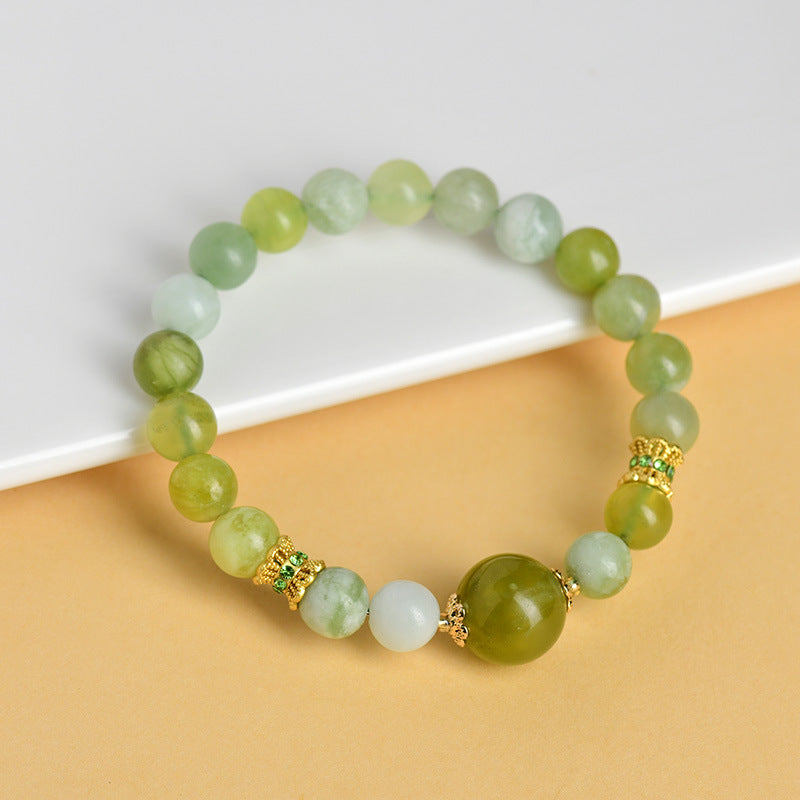 Lumina Aura Serene Jade & Gold Bracelet - Nature's Luxury for Your Radiance