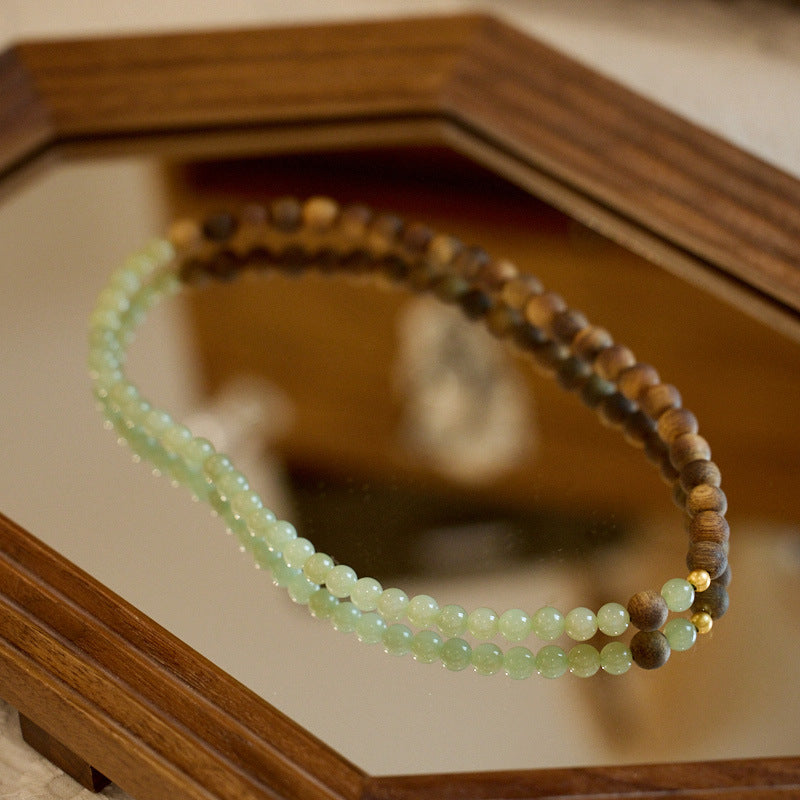 Lumina Aura Agarwood & Hetian Jade Spiritual Mala Bracelet - Harmonize Energy with Nature's Elegance