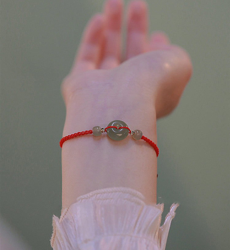 Hetian Jade Red String Bracelet – Harmony, Protection & Timeless Elegance