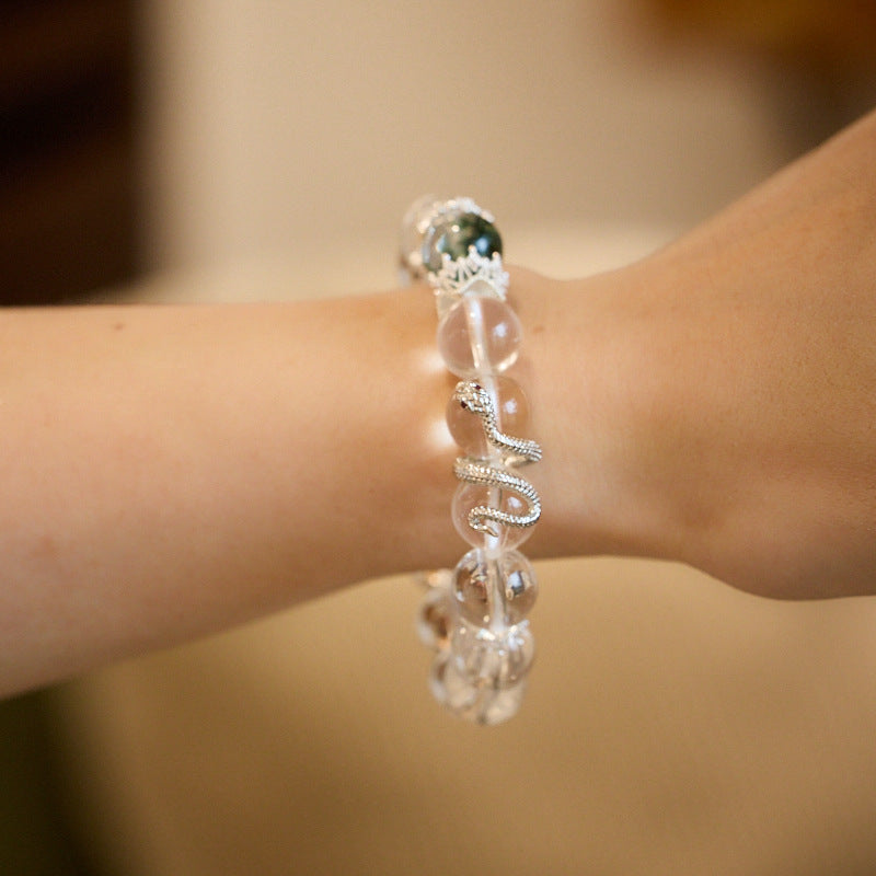 Lumina Aura Embrace Spiritual Harmony with the Serpent's Wisdom Crystal Bracelet