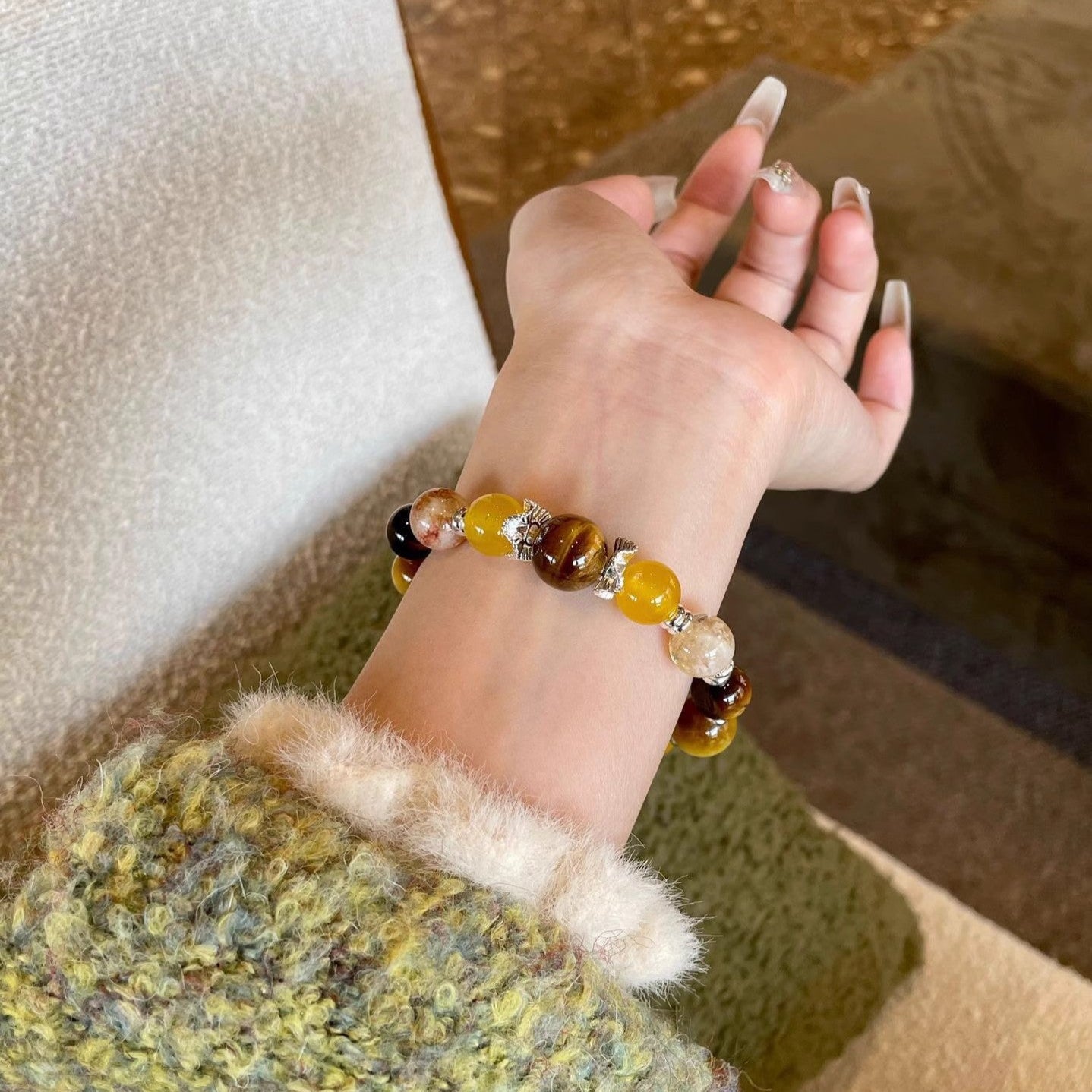 Lumina Aura Harmony & Prosperity Energy Bracelet - Natural Gemstone Power for Mind, Body & Spirit