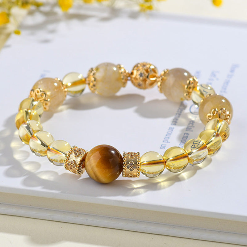 Lumina Aura Golden Energy Bracelet - Harness Nature's Power for Wealth, Luck & Courage