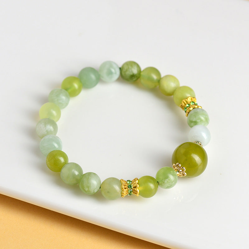 Lumina Aura Serene Jade & Gold Bracelet - Nature's Luxury for Your Radiance