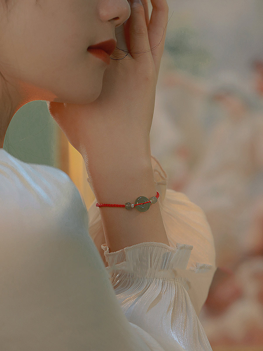 Hetian Jade Red String Bracelet – Harmony, Protection & Timeless Elegance