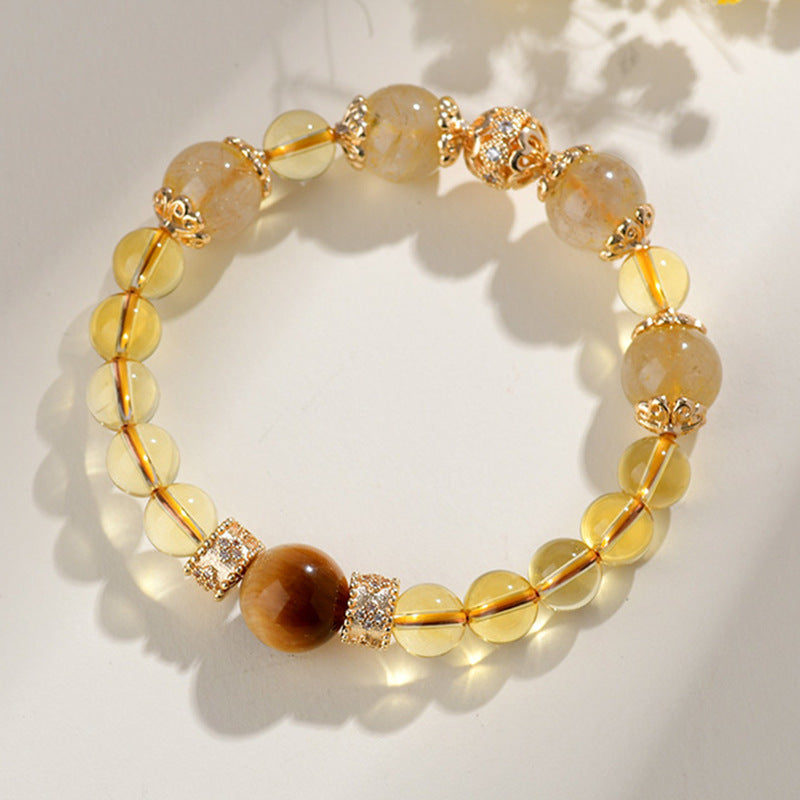 Lumina Aura Golden Energy Bracelet - Harness Nature's Power for Wealth, Luck & Courage