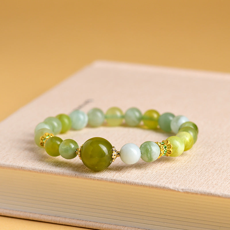 Lumina Aura Serene Jade & Gold Bracelet - Nature's Luxury for Your Radiance