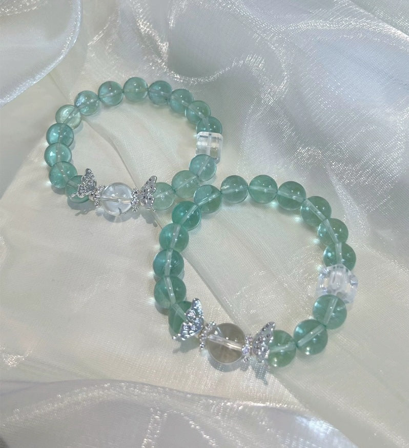 Lumina Aura Green Fluorite & Sugar Quartz Energy Bracelet
