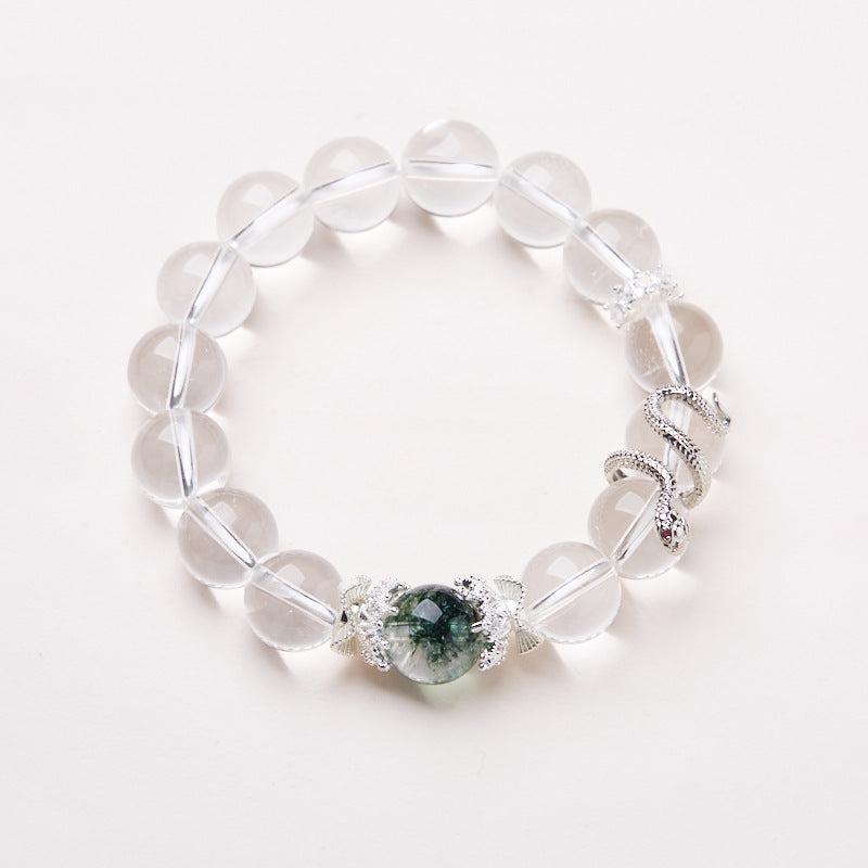 Lumina Aura Embrace Spiritual Harmony with the Serpent's Wisdom Crystal Bracelet