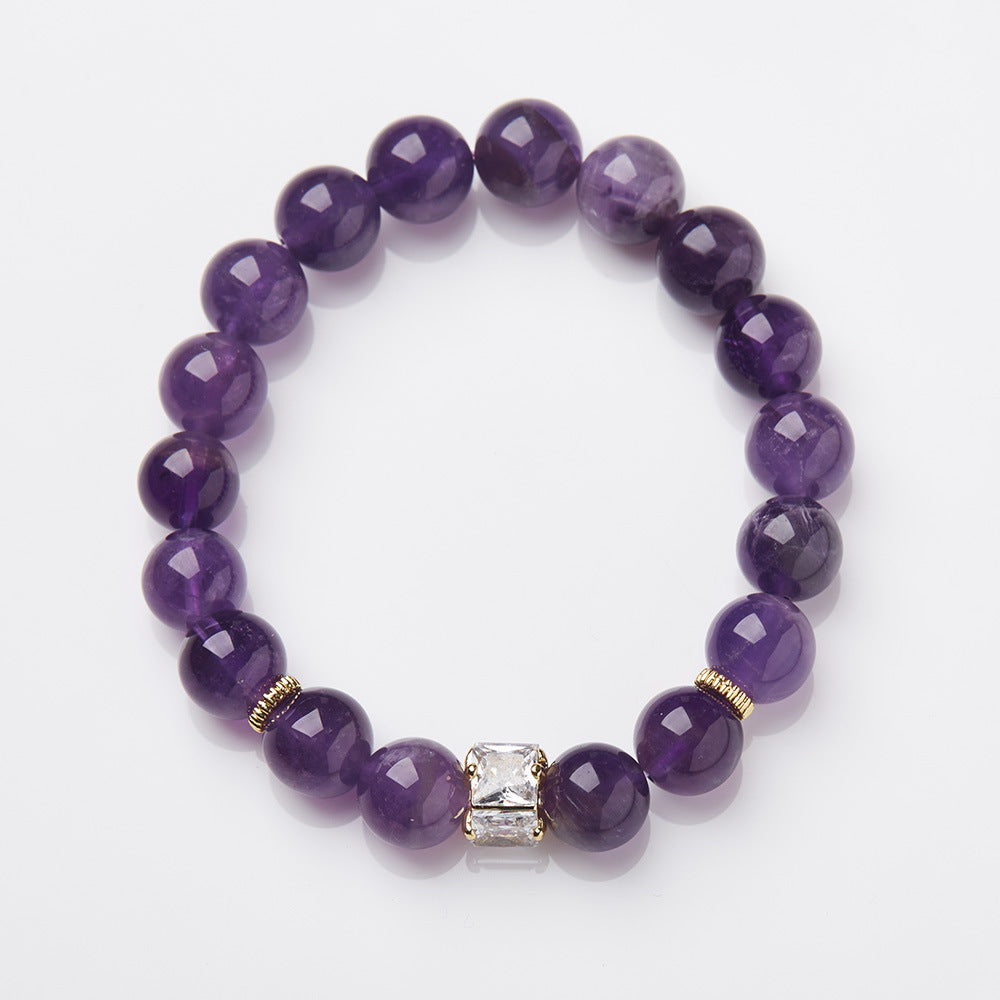 Lumina Aura Amethyst & Square Diamond Spiritual Energy Bracelet - Harmonize Wisdom, Wealth & Cosmic Connection