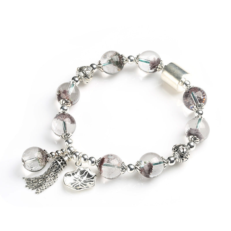 Lumina Aura Green Phantom Quartz & Lotus Leaf Bracelet （Guardian of the Soul • Harmony of Nature • Beacon of Abundanc）