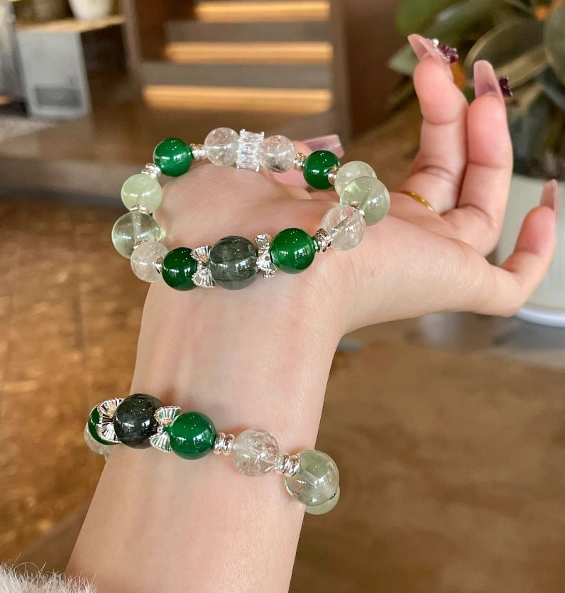 Lumina Aura Emerald Harmony Chakra Bracelet - A Fusion of Natural Beauty & Spiritual Energy