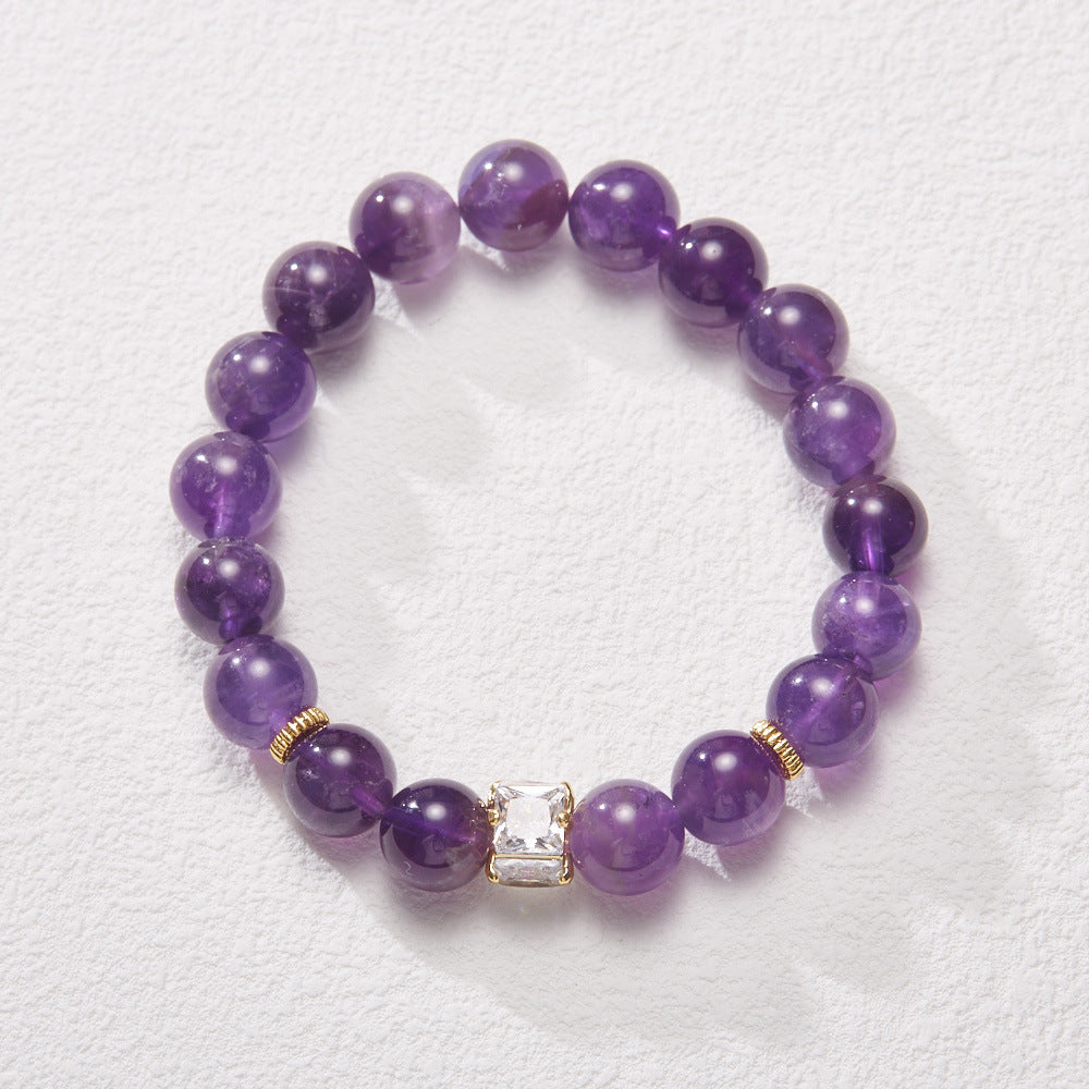 Lumina Aura Amethyst & Square Diamond Spiritual Energy Bracelet - Harmonize Wisdom, Wealth & Cosmic Connection